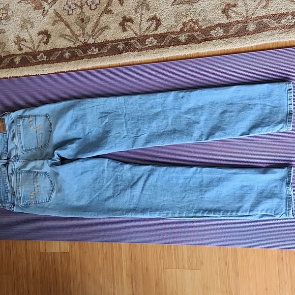 American Eagle Super Stretch Skinny Jeans 6 Long Blue Light Wash - Picture 2 of 3